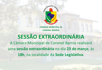 SESSÃO EXTRAORDINÁRIA Nº 3/2026 DA 9ª LEGISLATURA